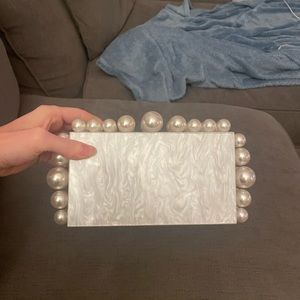 Cult Gaia pearl clutch DUPE! Amazing bridal accessory!Brand is bari Lynn.